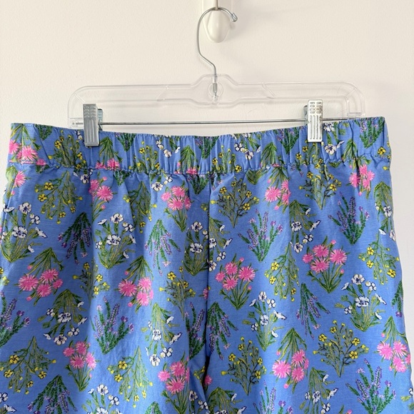 LOFT Tall Fluid Wide Leg Elastic Waist Pants in Bouquet Linen Blend Floral LT - Picture 7 of 12